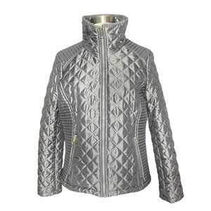 Marc New York Andrew Marc Women’s Medium Puffer Jacket Gray Silver EUC